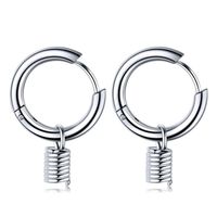 Fabrik Direkt Verkauf  Heiß Verkaufte Persönlichkeit Einfache Edelstahl Feder Ohrringe Ohrringe Titan Stahl Herren Ohrringe main image 1