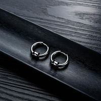Personality Hip Hop Hipster Jewelry Round Wire Earrings Stainless Steel Men&#39;s Circle Earrings main image 3