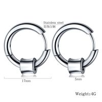 Personality Hip Hop Hipster Jewelry Round Wire Earrings Stainless Steel Men&#39;s Circle Earrings main image 6
