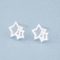 S925 Silver Ear Needle Star Earrings Female Hollow Five-pointed Star Earrings Star Earrings Wholesale Trend main image 1