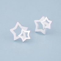 S925 Silver Ear Needle Star Earrings Female Hollow Five-pointed Star Earrings Star Earrings Wholesale Trend main image 3