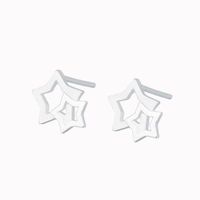 S925 Silver Ear Needle Star Earrings Female Hollow Five-pointed Star Earrings Star Earrings Wholesale Trend main image 6