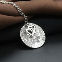 Engraved English Letters Round Love Letters Grandmother Pendant Necklace main image 5