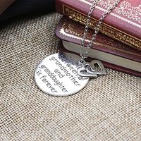 Engraved English Letters Round Love Letters Grandmother Pendant Necklace main image 4