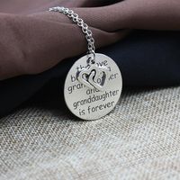 Engraved English Letters Round Love Letters Grandmother Pendant Necklace main image 3