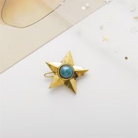 Hair Accessories Retro Pearl Gemstone Five-pointed Star Hairpin Jewelry Wholesale main image 4