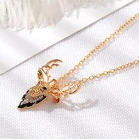 Ms. Christmas Elk Diamond Brooch Necklace Dual-use Alloy Plating Color New Jewelry Wholesale Fashion main image 6