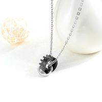 His Queen Her King Titanium Steel Couple Necklace With Diamond Crown Pendant Tanabata Item Wholesale Fashion main image 3