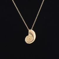 Pure Handmade Color Plating Alloy Pendant Copper Chain Conch Necklace Snail Shell Pendant Necklace Wholesale main image 4