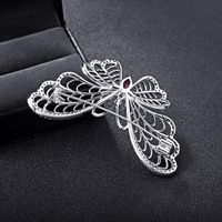 Butterfly Dance Korean Fashion High-end Diamond Red Crystal Butterfly Brooch main image 5