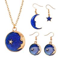 Nouvelle Fantaisie Planète Boucles D'oreilles Japonais Et Coréen Belle Fantaisie Bleu Ciel Étoilé Boucles D'oreilles Frais Longue Asymétrique Boucles D'oreilles main image 1