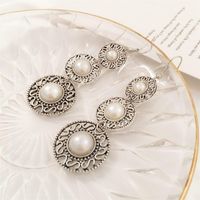 Vintage Ethnic Style Three-layer Pearl Ring Hat Earrings Tassel Gemstone Earrings Wholasale Fashion main image 5