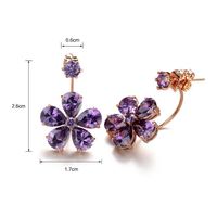 Korean Fashion High-grade Purple Aaa Zircon Flower Earrings main image 6