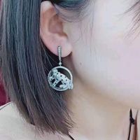 S925 Silver Needle Creative Animal Leopard Circle Earrings Micro Inlaid Zircon Earrings main image 4