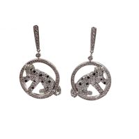 S925 Silver Needle Creative Animal Leopard Circle Earrings Micro Inlaid Zircon Earrings main image 6