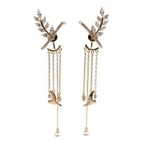 S925 Silver Needle Wheat Earrings Long Fringed Seagull Front And Rear Dual-use Earrings Super Fairy Creative Sweet Earrings main image 6