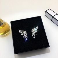 Luxury Zircon Angel Wings Butterfly Super Flash Sexy Wild Temperament Earrings main image 1