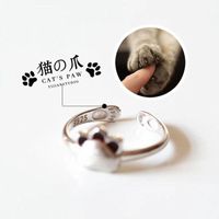 Cute Epoxy Cat Claw Open Drawing Cat Footprints Cats Cats Cat Series Rings main image 3
