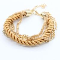 Wholesale Fashion Hand-woven Bracelet Jewelry Multi-layer Leather Rope Twist Bracelet sku image 3