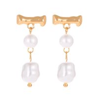 Wholesale Fashion Pearl Earrings Creative Word Retro Tassel Earrings Temperament Water Drops Shaped Pearl Earrings Earrings sku image 1
