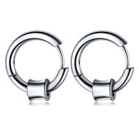 Personality Hip Hop Hipster Jewelry Round Wire Earrings Stainless Steel Men&#39;s Circle Earrings sku image 1