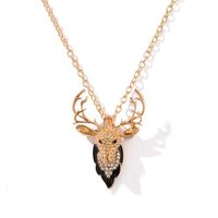 Ms. Christmas Elk Diamond Brooch Necklace Dual-use Alloy Plating Color New Jewelry Wholesale Fashion sku image 1