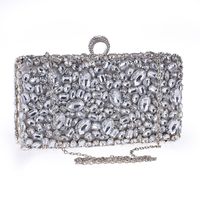 Style Acrylic Diamond Chain Women's Clutch Bag Cross Section Square Evening Party Handbag main image 1