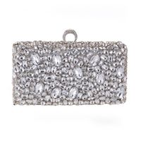 Style Acrylic Diamond Chain Women's Clutch Bag Cross Section Square Evening Party Handbag main image 4