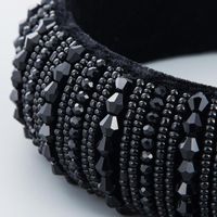Headband Female High-end Simple Wide-brimmed Fashion Handmade Beaded Sponge With Black Crystal Headband main image 4