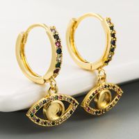 Ins Creative Mode De Cuivre Micro Inlay Couleur Zircon Boucles D'oreilles Femmes Boucles D'oreilles Lunettes Tout-match Boucles D'oreilles Coréenne De Style Personnalisé Oreille Clips main image 3