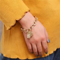 Fashion Alloy Chain Lock Love Pendant Bracelet main image 6