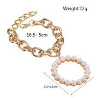 Fashion Alloy Chain Pearl Circle Bracelet main image 4