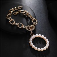 Fashion Alloy Chain Pearl Circle Bracelet main image 5
