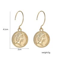 Fashion Retro New Curve Round Head Coin Coin Earrings Female Jewelry main image 3