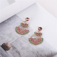 Sweet And Cute Diamond-sized Watermelon Geometric Earrings Accessories Female main image 3