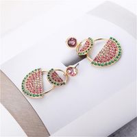 Außenhandels Zubehör Sommer Süß Und Niedlich Mit Diamanten Besetzte Größe Wassermelone Geometrische Ohrringe Und Ohrringe Großhandel Accessoires Frauen main image 4