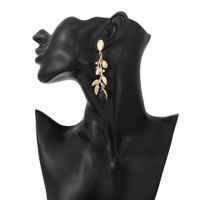 Leaf-studded Geometric Creative Plant Alloy Plating Earrings Accessories Female Jewelry main image 3