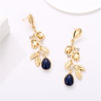 Leaf-studded Geometric Creative Plant Alloy Plating Earrings Accessories Female Jewelry main image 5