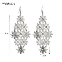 Vintage Beautiful Temperament Hollow Gold And Silver Alloy Plating Long Drop Flower Earrings main image 6