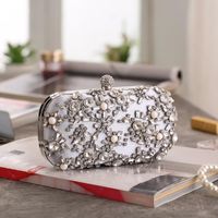 Dinner Bag Banquet Fashion Clutch Bag Diamond Dress Bag Square Box Small Square Bag sku image 3