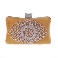 Bolso De Banquete De Diamantes De Imitación Exquisito De Nueva Moda Bolso De Noche De Concha Dura De Terciopelo Bolso De Embrague De Lujo Bolso Al Por Mayor sku image 2