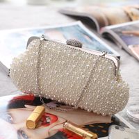 Evening Party Bag Handmade Beaded Full Pearl Bag Clutch Bag Fashion Cheongsam Bag sku image 2