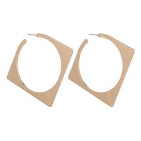 Diamond-shaped Gold And Silver Geometric Earrings sku image 2