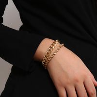 Creative Retro Punk Thick Chain Jewelry Handmade Twist Chain Geometric Combination Bracelet main image 5
