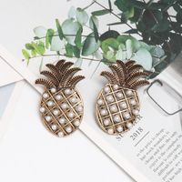 New Pineapple Earrings Female Long Retro Bronze Diamond Earrings main image 1