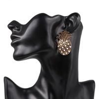 New Pineapple Earrings Female Long Retro Bronze Diamond Earrings main image 5
