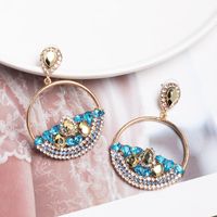 New Geometric Round Earrings Female Creative Simple Hollow Earrings Diamond Ear Ornaments main image 1