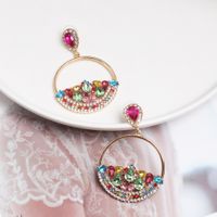 New Geometric Round Earrings Female Creative Simple Hollow Earrings Diamond Ear Ornaments main image 3