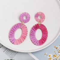 Earrings Jewelry Alloy Dyed Color Rafia Weave Female Earrings Geometric New Style main image 3