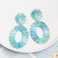 Earrings Jewelry Alloy Dyed Color Rafia Weave Female Earrings Geometric New Style main image 4